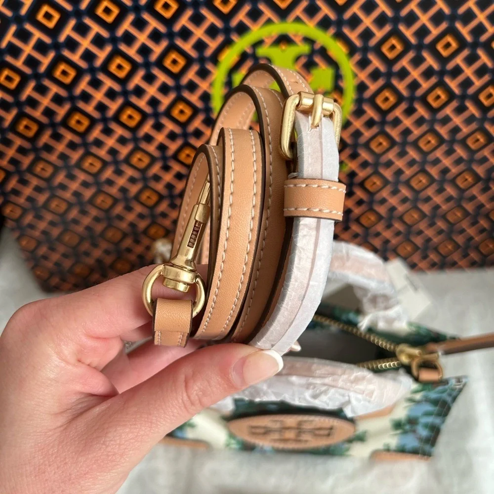 Tory Burch Ella Printed Mini Tote Crossbody Bag Rayure Fleurie